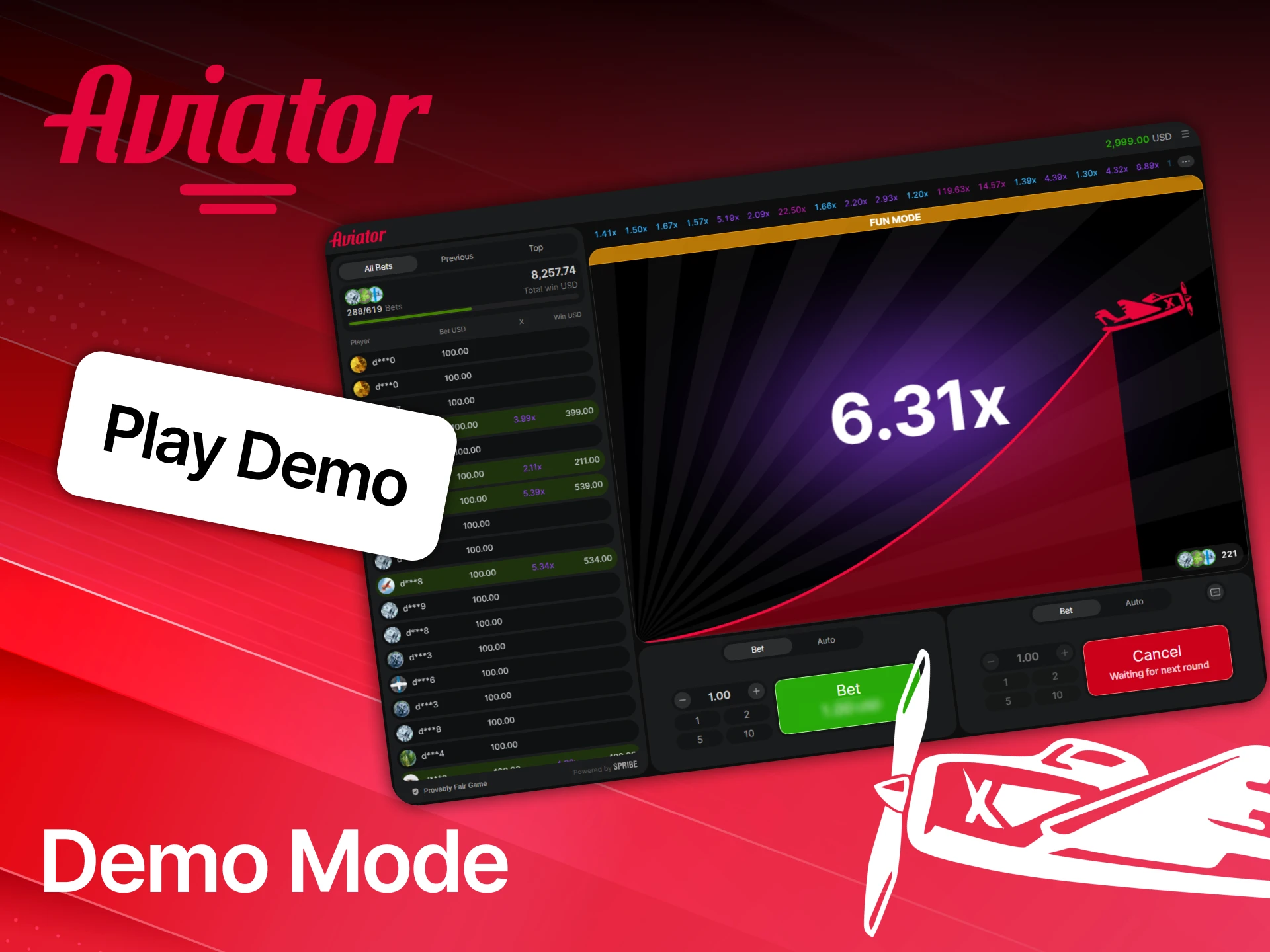 Try the demo mode to practice and master the Aviator game risk-free.