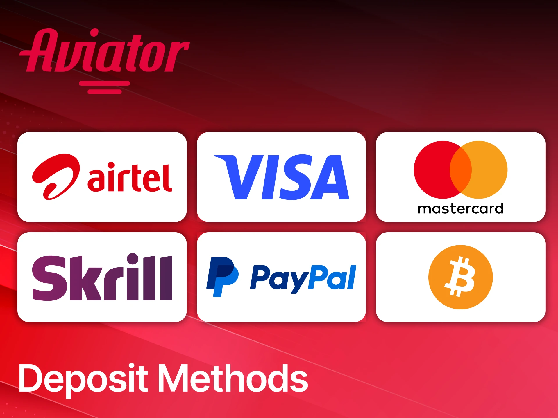 Review reliable deposit methods to fund your account for the Aviator game.