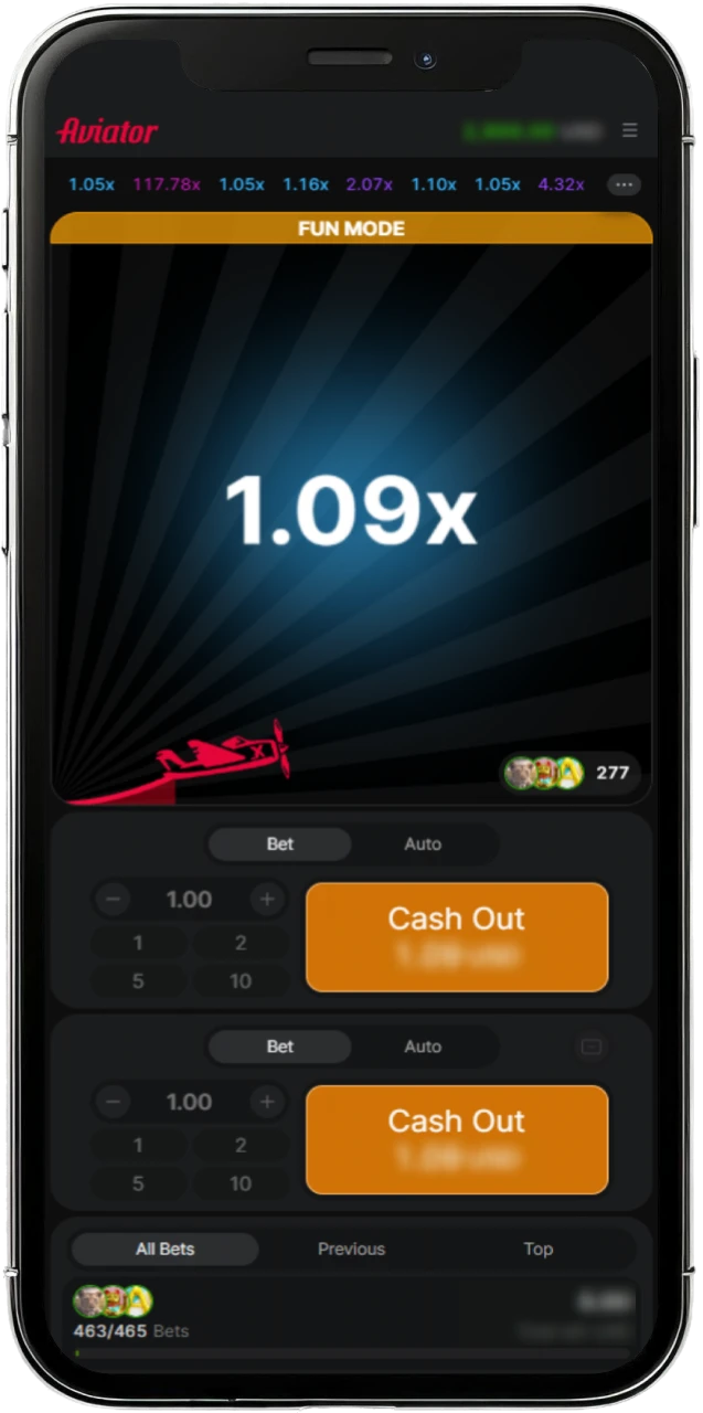 Use the bet panel to lock in your stake for the Aviator game.